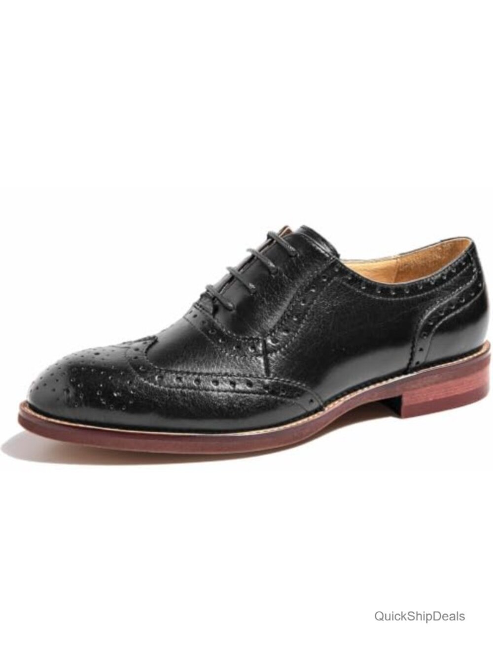 Women's Genuine Leather Perforated Lace-up Oxfords
